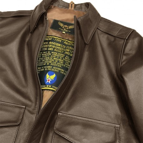 A2 Pilot Ceketi - Düz Kahverengi