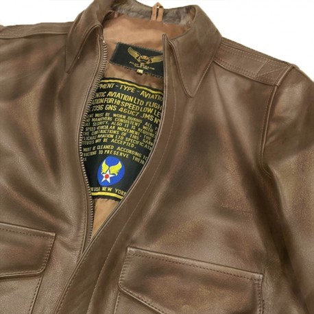 A2 Pilot Ceketi - Antik Açık Kahverengi